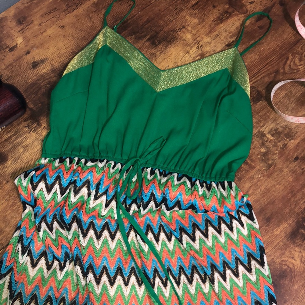 Green & Chevron Dress